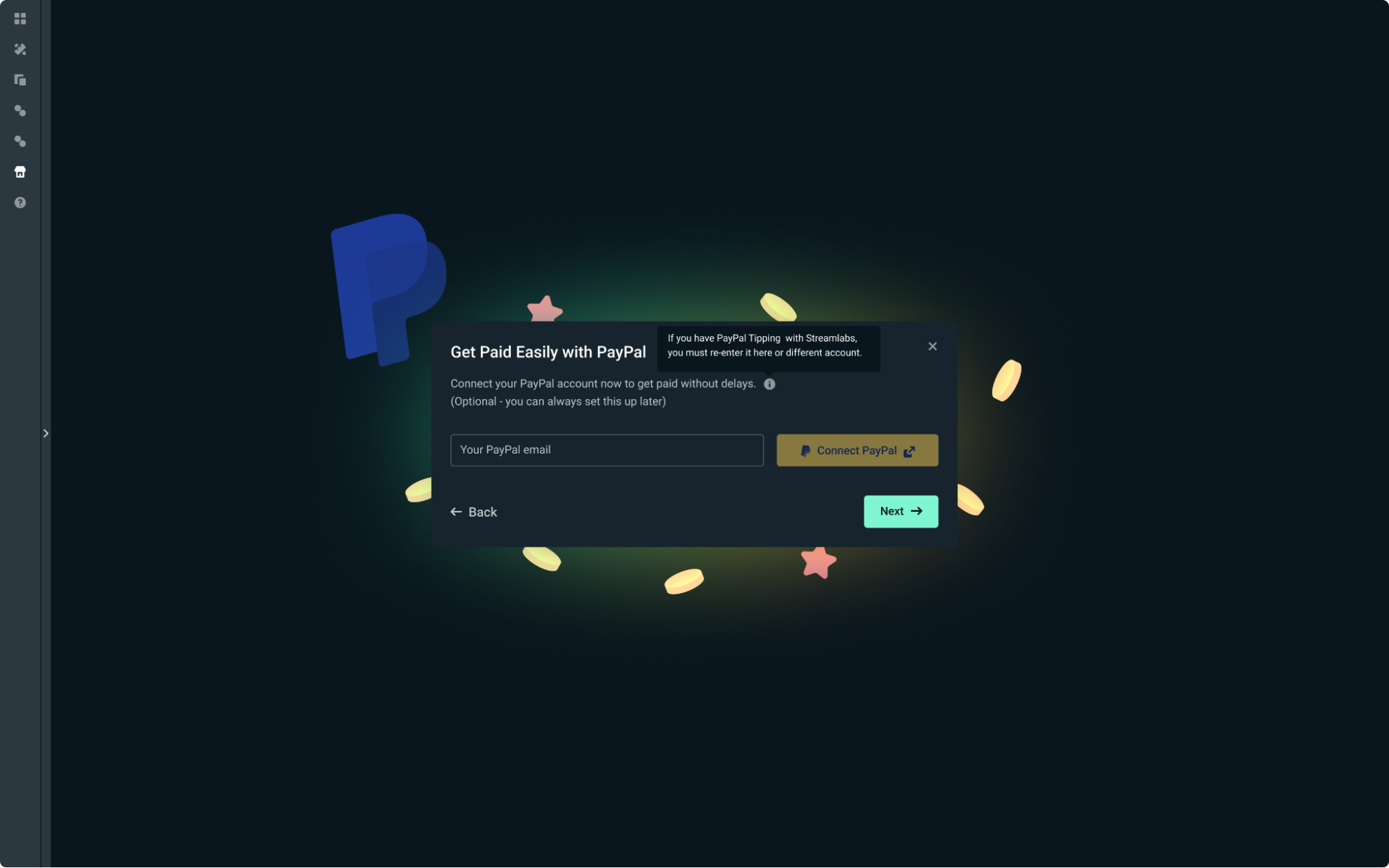 streamlabs sponsorships paypal screen